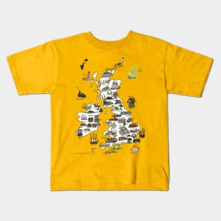 A Literary Map of the UK and Ireland Kids T-Shirt